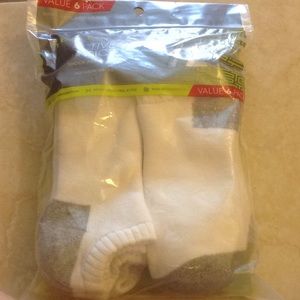 Mens Tek Gear no show white socks-6 pairs